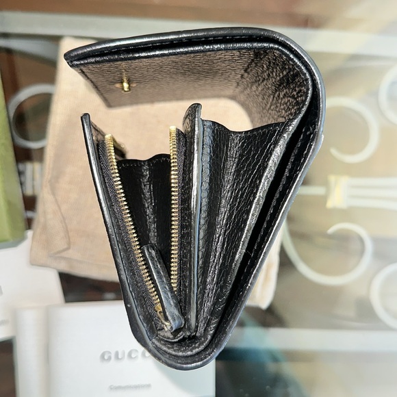 Gucci Marmont Bicolor Medium Compact wallet Supreme Canvas 🌟 Full Set 🌟 - Picture 7 of 14